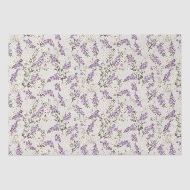 Papel De Seda Diseño de la flor Lilac Lavender (Anverso)