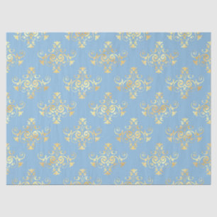 Papel De Seda Diseño de la serie Abejas Azul y Dorado #7