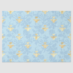 Papel De Seda Diseño de la serie Abejas Azules y Doradas #3