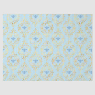 Papel De Seda Diseño de la serie Abejas Azules y Doradas #5
