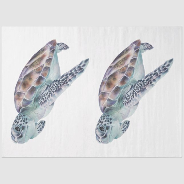 Papel De Seda Diseño de la serie acuática subacuática 22 (Anverso)