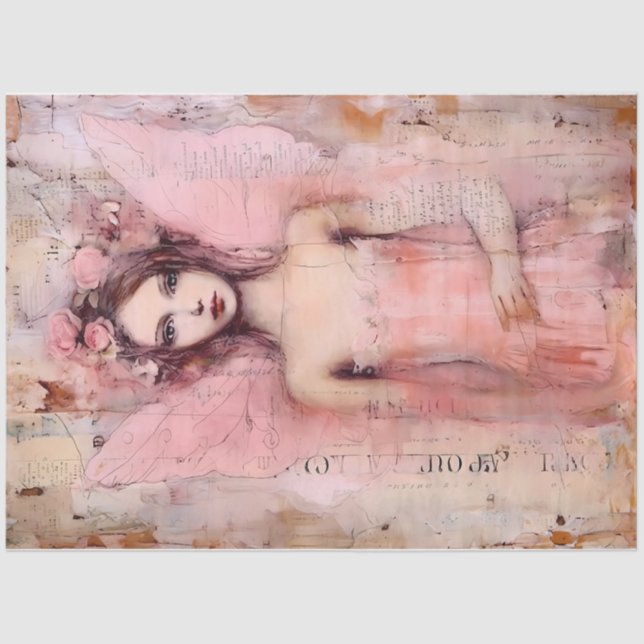 Papel De Seda Diseño de la Serie Ángel Rosa #9 (Anverso)