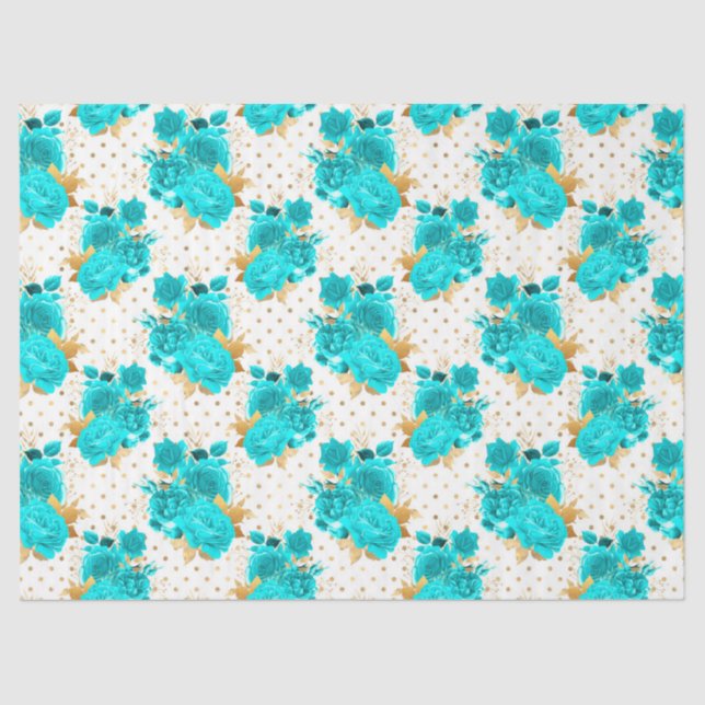 Papel De Seda Diseño de la serie Aqua y Gold 10 (Anverso)