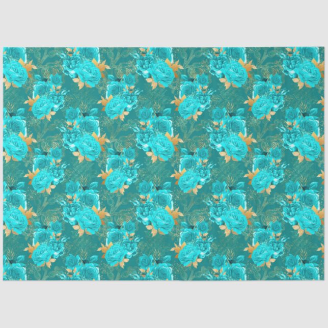 Papel De Seda Diseño de la serie Aqua y Gold 15 (Anverso)