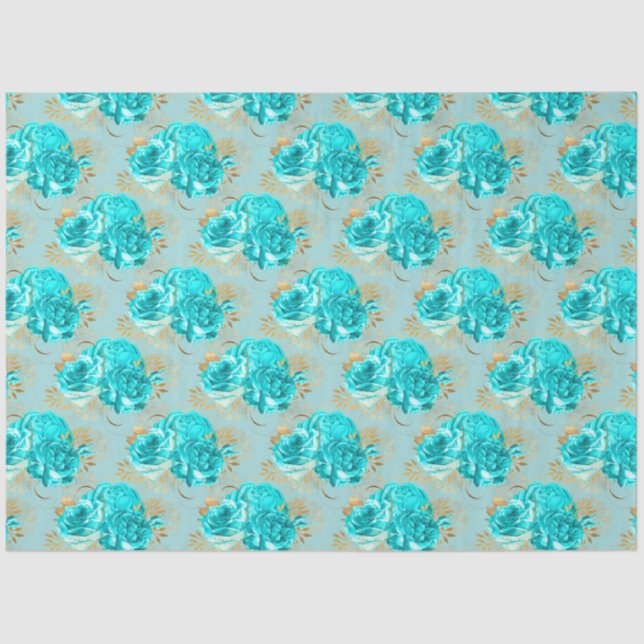 Papel De Seda Diseño de la serie Aqua y Gold 16 (Anverso)