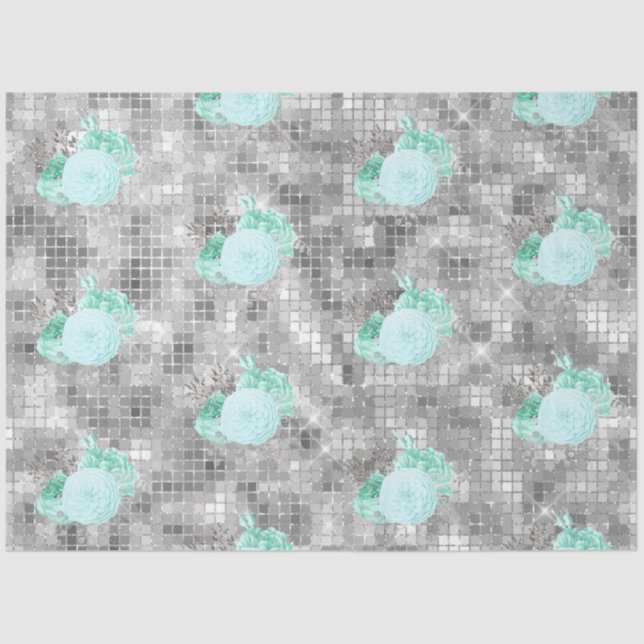 Papel De Seda Diseño de la serie Aqua y Silver 8 (Anverso)