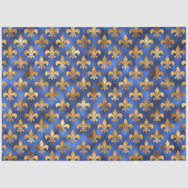 Papel De Seda Diseño de la serie azul y dorado de lujo 19 (Anverso)