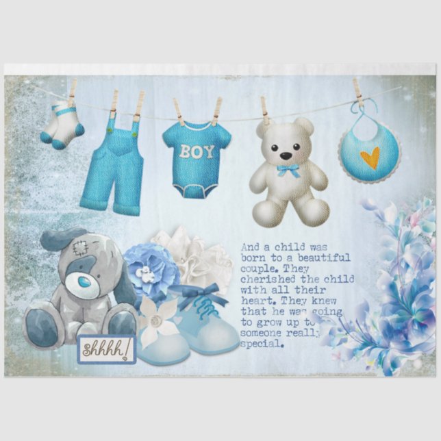 Papel De Seda Diseño de la serie Baby Boy 1 (Anverso)