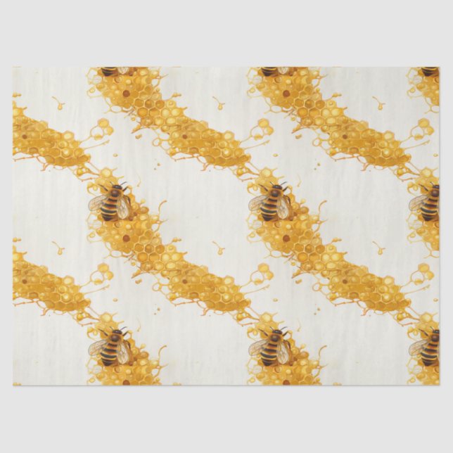 Papel De Seda Diseño de la serie Bee de Honeycomb 2 (Anverso)