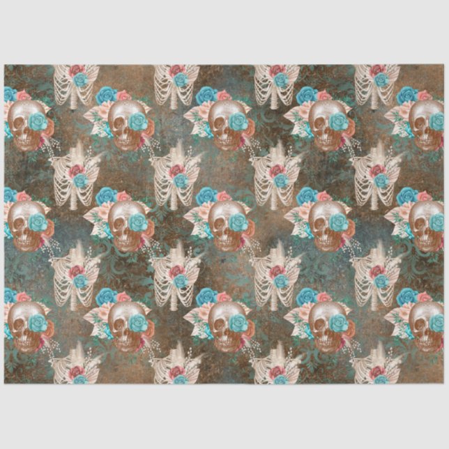 Papel De Seda Diseño de la serie Boho Skull 13 (Anverso)