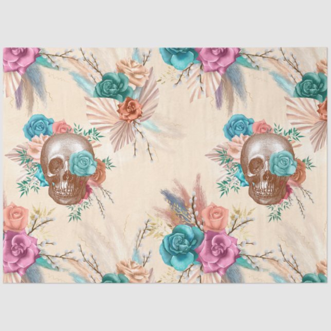 Papel De Seda Diseño de la serie Boho Skull 2 (Anverso)