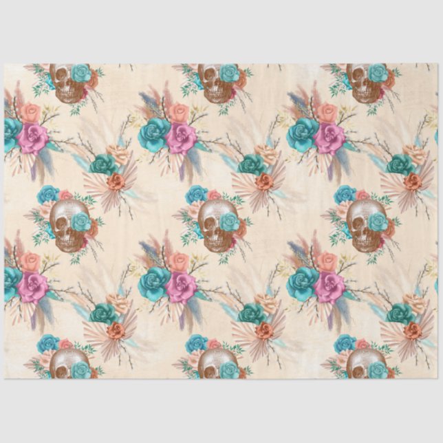 Papel De Seda Diseño de la serie Boho Skull 3 (Anverso)