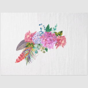 Papel De Seda Diseño de la serie Boho Skull and Flowers 7