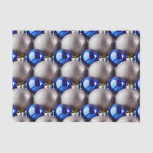 Papel De Seda Diseño de la serie Bulb de Navidades Blue y Silver