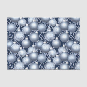Papel De Seda Diseño de la serie Bulb de Navidades Blue y Silver