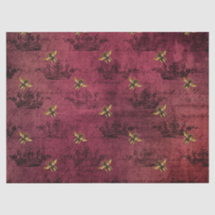 Papel De Seda Diseño de la serie Burgundy Bee Cuatro