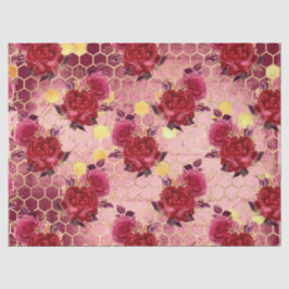 Papel De Seda Diseño de la serie Burgundy Bee Diecisiete