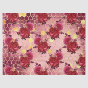 Papel De Seda Diseño de la serie Burgundy Bee Diecisiete