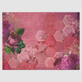 Papel De Seda Diseño de la serie Burgundy Bee Quince