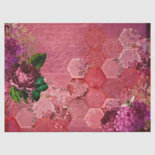 Papel De Seda Diseño de la serie Burgundy Bee Quince