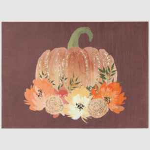 Papel De Seda Diseño de la serie Calabazas de purpurina con acua