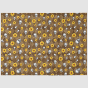 Papel De Seda Diseño de la serie Calaveras y Girasoles Vintage 3