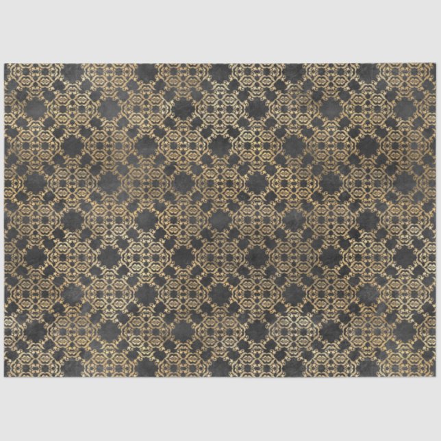 Papel De Seda Diseño de la serie Círculo Negro y Oro 9 (Anverso)