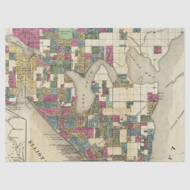 Papel De Seda Diseño de la serie City Map 9 (Anverso)