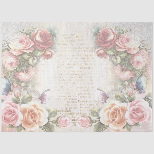Papel De Seda Diseño de la serie Collage Shabby Chic 2 (Anverso)