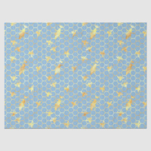 Papel De Seda Diseño de la serie de abejas azules y doradas #17