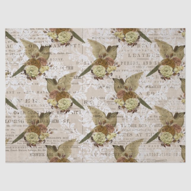 Papel De Seda Diseño de la serie de aves efímeras Dieciséis (Anverso)