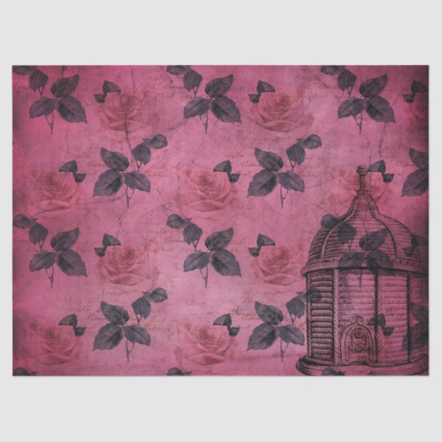 Papel De Seda Diseño De La Serie De Bee De Borgoña Dieciocho (Anverso)