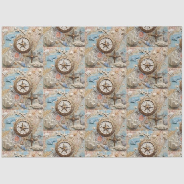 Papel De Seda Diseño de la serie de brújulas náuticas 18 (Anverso)