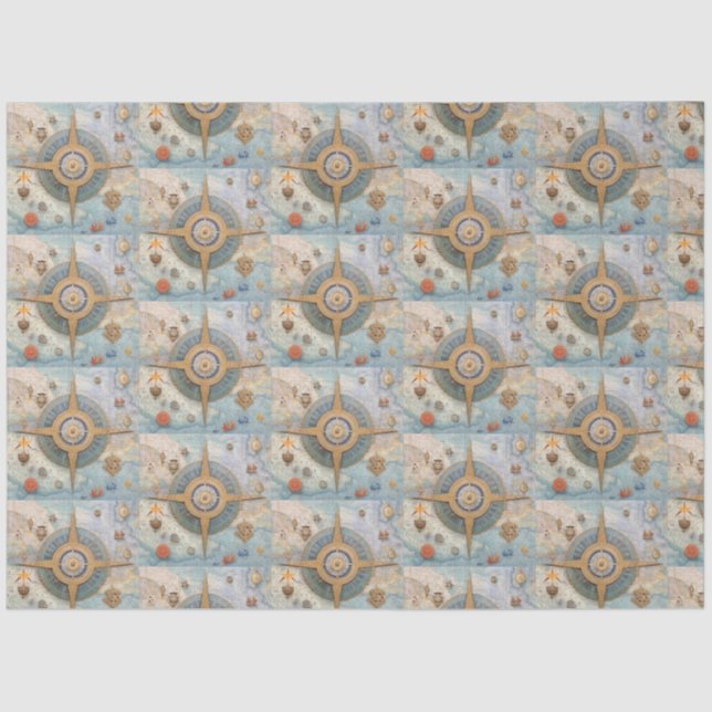 Papel De Seda Diseño de la serie de brújulas náuticas 23 (Anverso)