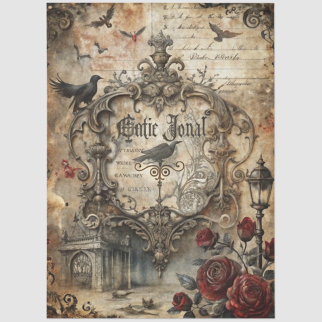 Papel De Seda Diseño de la serie de diarios basura gótica 16 (Anverso)