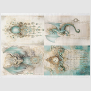 Papel De Seda Diseño de la serie de dragones victorianos 4