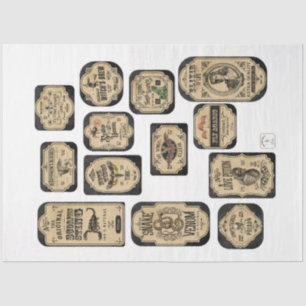 Papel De Seda Diseño de la serie de etiquetas apotecológicas y p