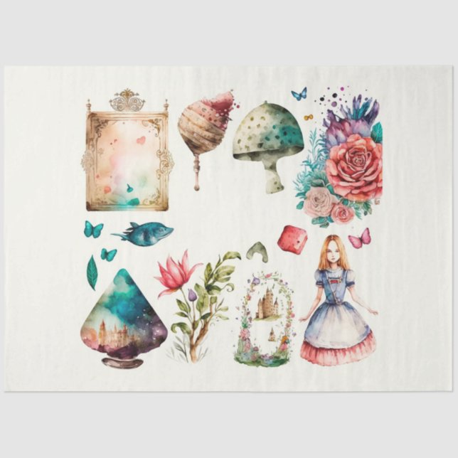 Papel De Seda Diseño de la serie de Fiestas de té de Alice 7 (Anverso)