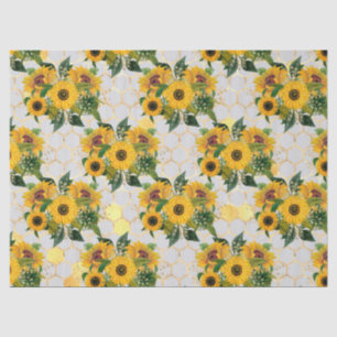 Papel De Seda Diseño de la serie de girasoles y abejas cuatro