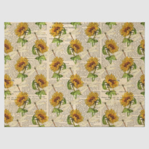 Papel De Seda Diseño de la serie de girasoles y libélulas 16