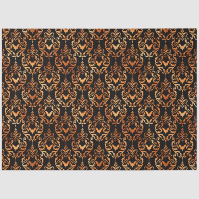 Papel De Seda Diseño de la serie de Halloween en negro y cobre 8 (Anverso)