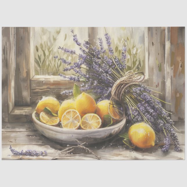 Papel De Seda Diseño de la serie de lavanda atada #3 (Anverso)