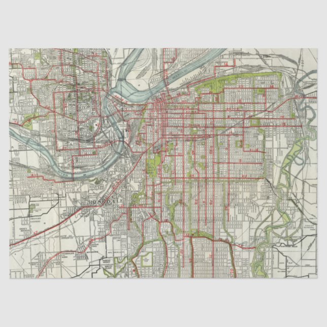 Papel De Seda Diseño de la serie de mapas de ciudades 10 (Anverso)