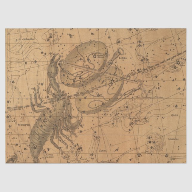 Papel De Seda Diseño de la serie de mapas de galaxias antiguas 1 (Anverso)