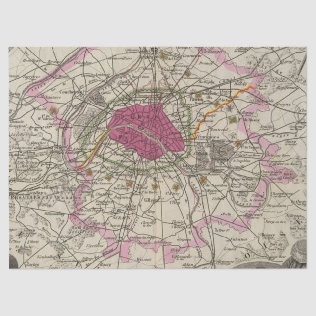 Papel De Seda Diseño de la serie de mapas de la ciudad 12 (Anverso)