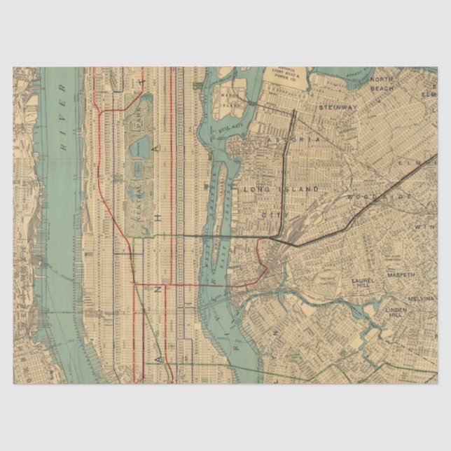 Papel De Seda Diseño de la serie de mapas de la ciudad 5 (Anverso)