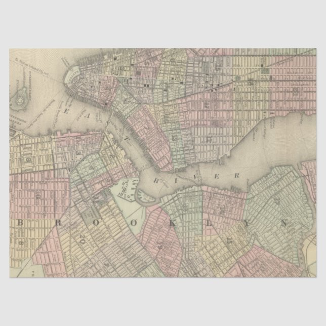 Papel De Seda Diseño de la serie de mapas de la ciudad 6 (Anverso)