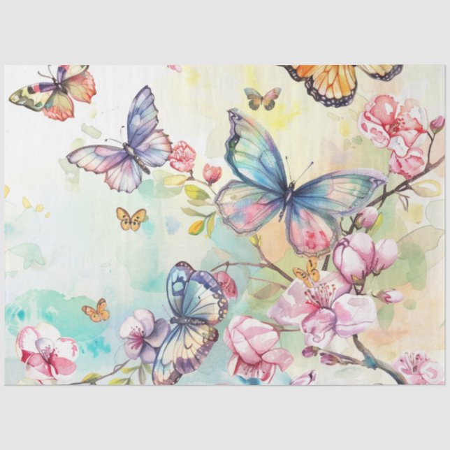 Papel De Seda Diseño de la serie de mariposas de primavera #3 (Anverso)