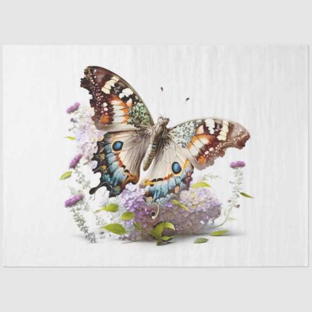 Papel De Seda Diseño de la serie de mariposas florales 2 (Anverso)