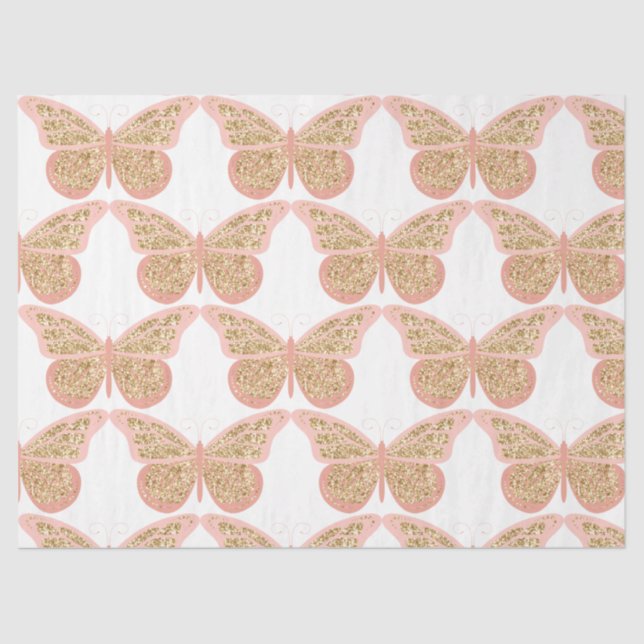 Papel De Seda Diseño de la serie de mariposas purpurina 1 (Anverso)